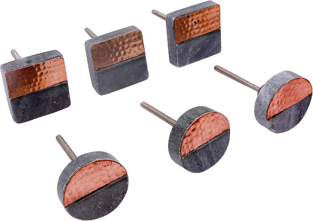 Nacnic Juego De 6 Pomos De Piedra Tono Pizarra Para Cocina Y Baño