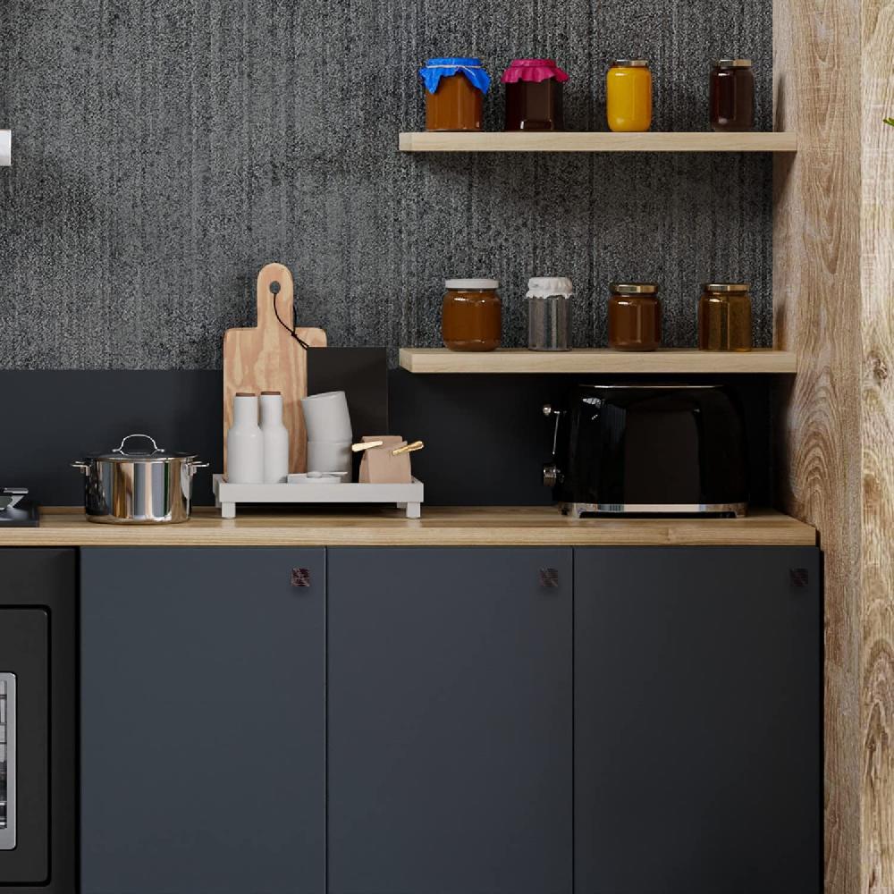 Nacnic Juego De 6 Pomos Tiradores De Piedra Cuadrados Con Líneas Doradas Para Cocina Y Baño