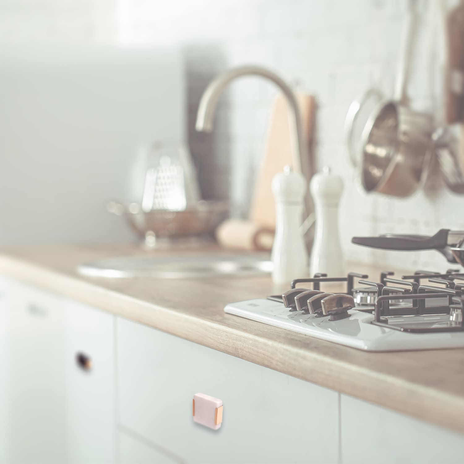 Nacnic Juego De 6 Pomos Tiradores De Piedra Cuadrados Para Muebles Y Cocina