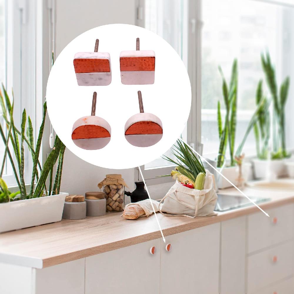 Nacnic Juego De 6 Pomos Tiradores De Piedra En Tono Hueso Para Muebles Y Cocina