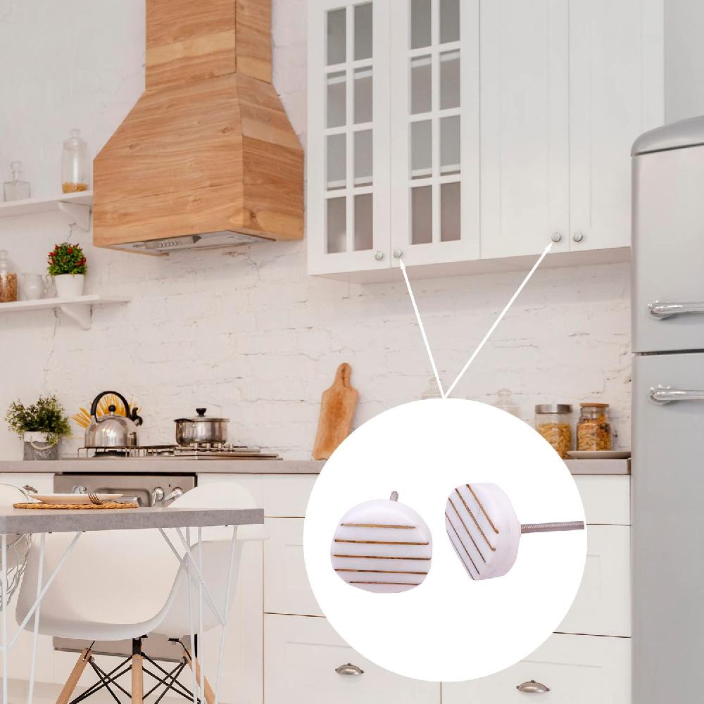 Nacnic Juego De 6 Pomos Tiradores De Piedra Redondos Con Metal Dorado Para Armarios Y Cajones