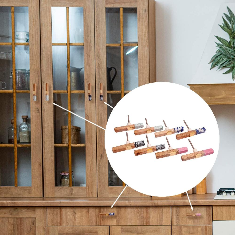 Nacnic Juego De 8 Pomos Tiradores De Piedra Y Madera Para Muebles Y Armarios