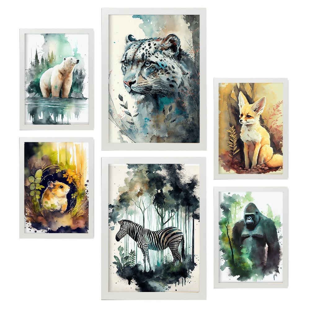 Nacnic Juego De Láminas De Animales Acuarela Nacnic_3