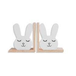 Nacnic Juego De Sujetalibros De Madera Con Diseño De Conejito En Estilo Nórdico Para Niños