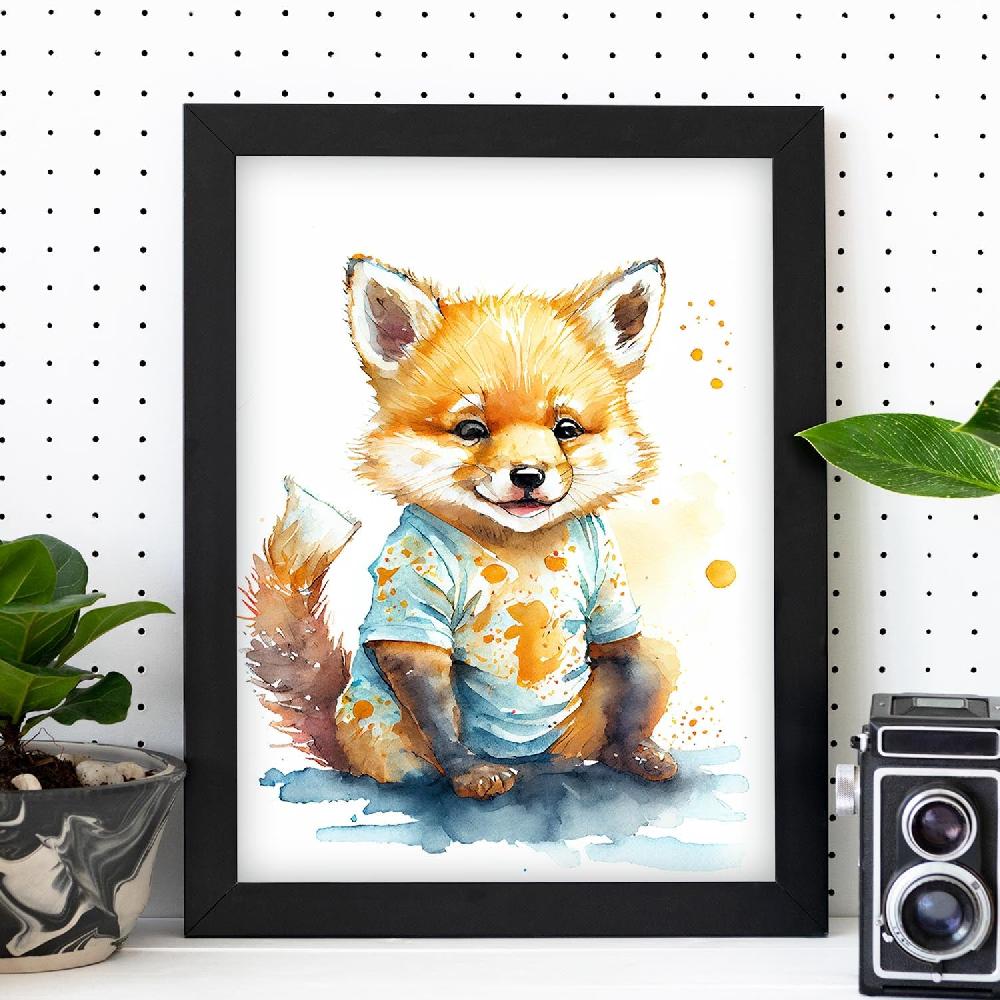 Nacnic Kit De Láminas De Zorro Nacnico Sonriente En Fondo Blanco