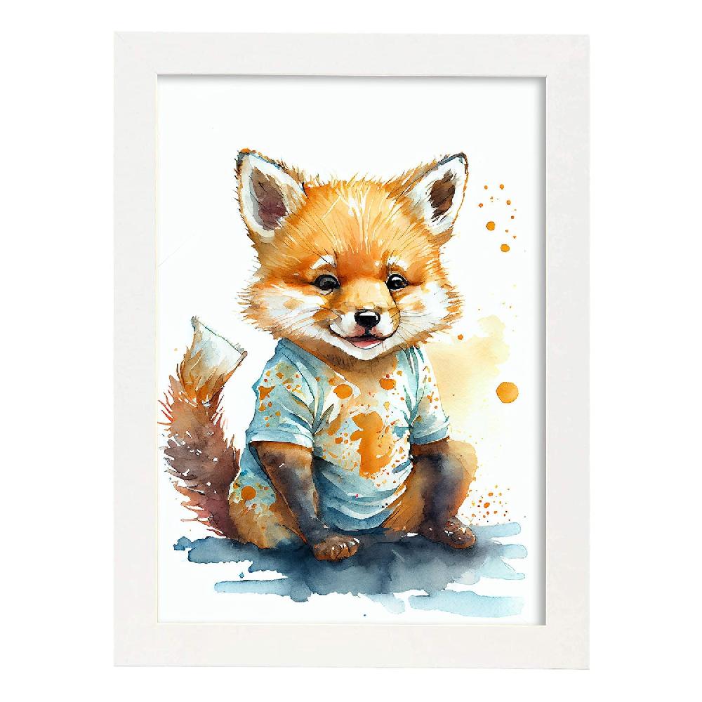 Nacnic Kit De Láminas De Zorro Nacnico Sonriente En Fondo Blanco