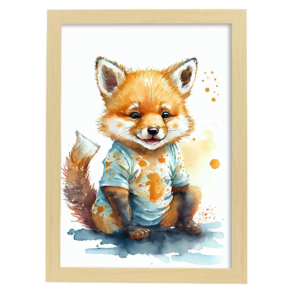 Nacnic Kit De Láminas De Zorro Nacnico Sonriente En Fondo Blanco