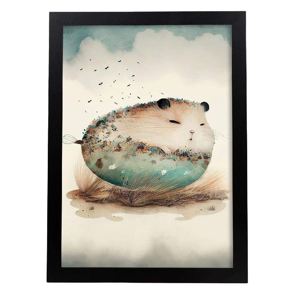 nacnic Lámina Abstracta de Hámster Esponjoso Nácnico para Dormitorio