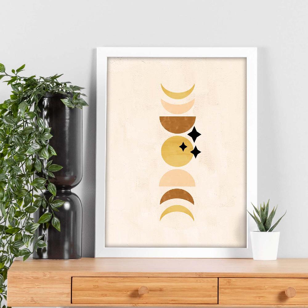 Nacnic Lámina Abstracta De Soles Y Lunas Celestiales
