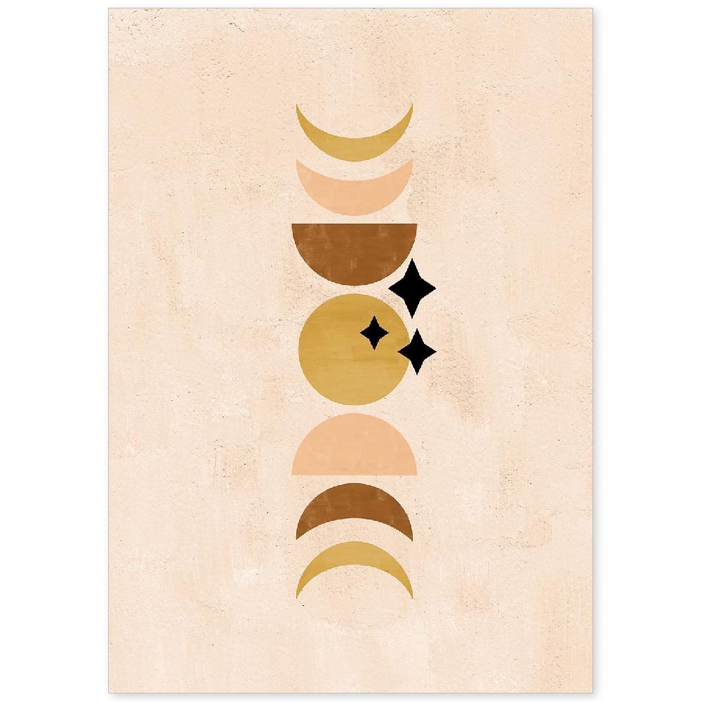 nacnic Lámina Abstracta de Soles y Lunas Celestiales