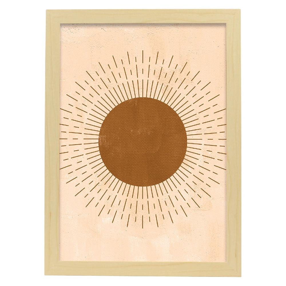 Nacnic Lámina Abstracta De Soles Y Lunas En Tonos Marrones