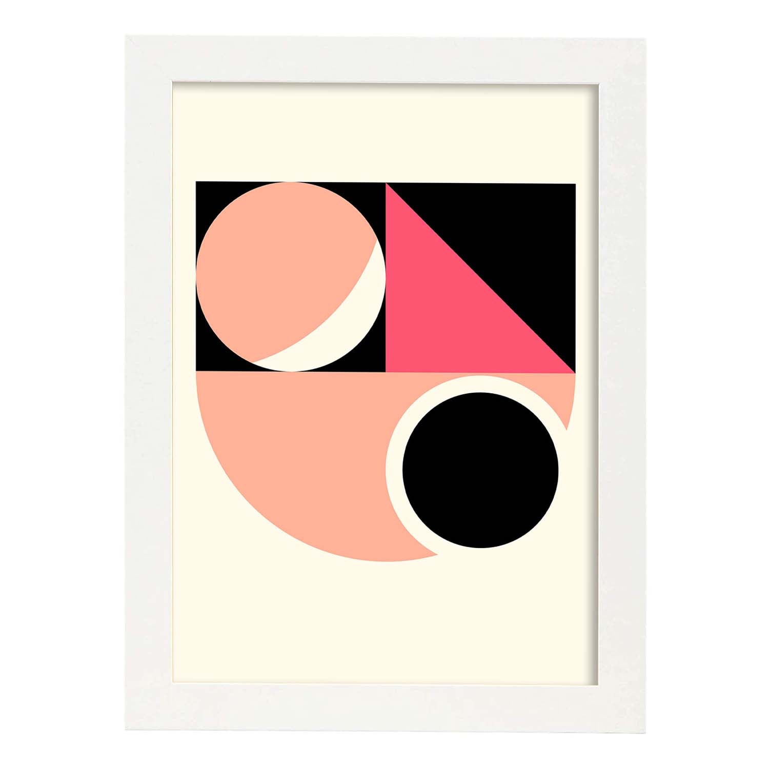 Nacnic Lámina Abstracta Rosa 4 En Estilo Geométrico