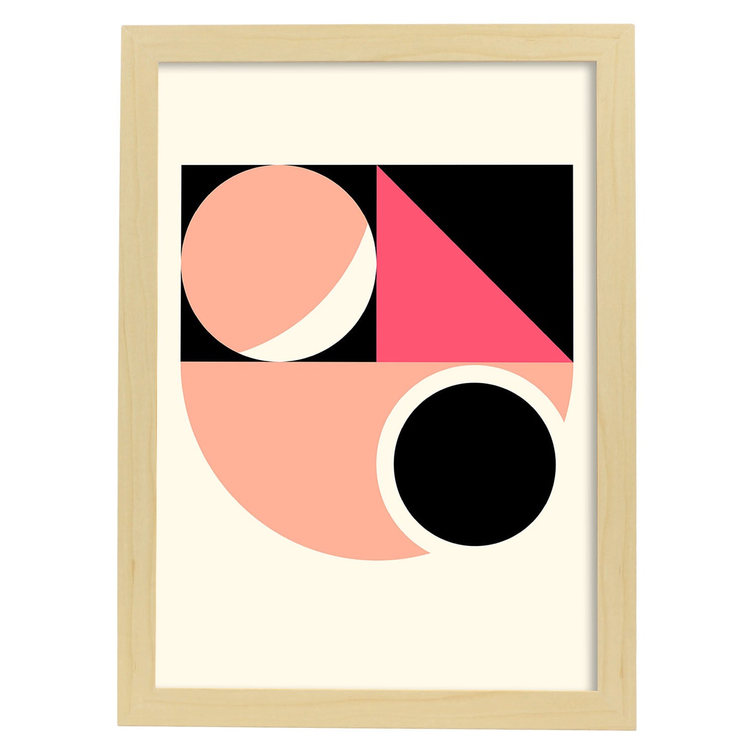 Nacnic Lámina Abstracta Rosa 4 En Estilo Geométrico