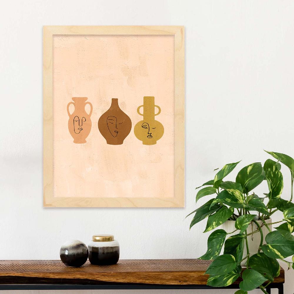 Nacnic Lámina Acuarela 14 De Plantas Abstractas En Tonos Claros Y Tierras