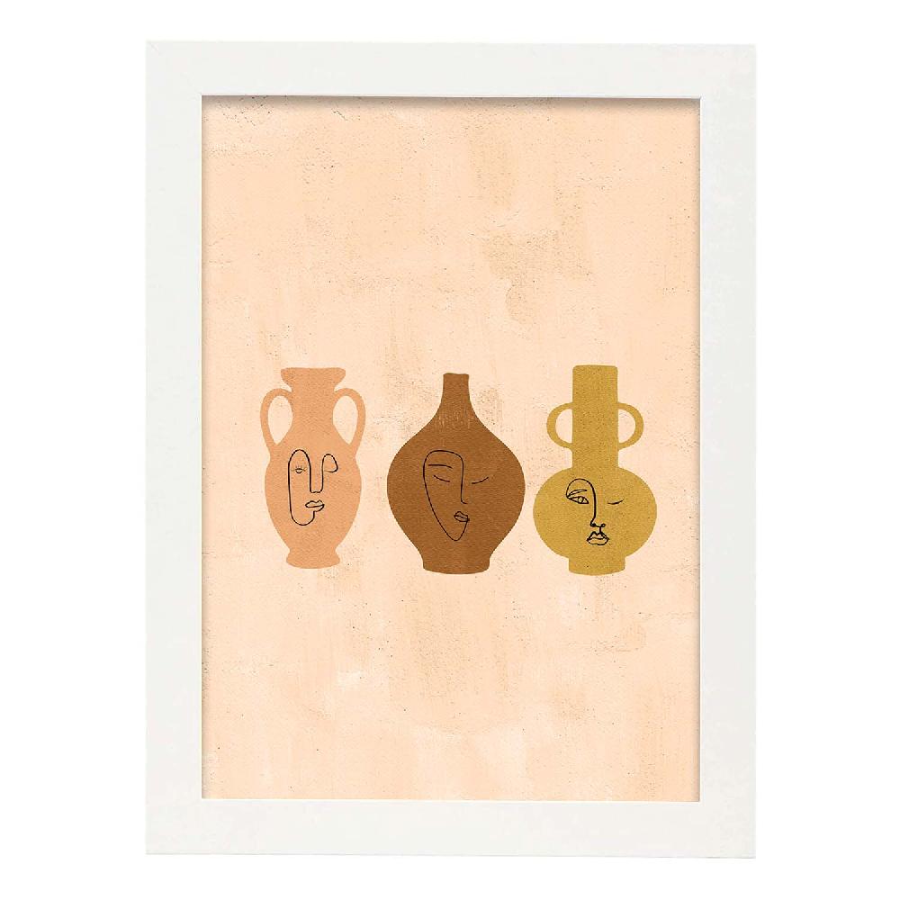 Nacnic Lámina Acuarela 14 De Plantas Abstractas En Tonos Claros Y Tierras