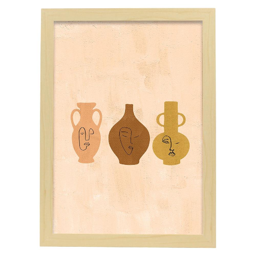 Nacnic Lámina Acuarela 14 De Plantas Abstractas En Tonos Claros Y Tierras