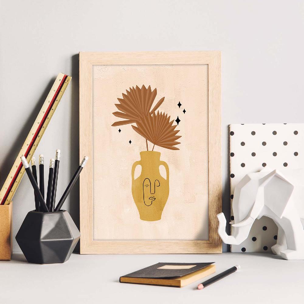 Nacnic Lámina Acuarela 15 De Plantas Abstractas En Tonos Claros Y Tierras