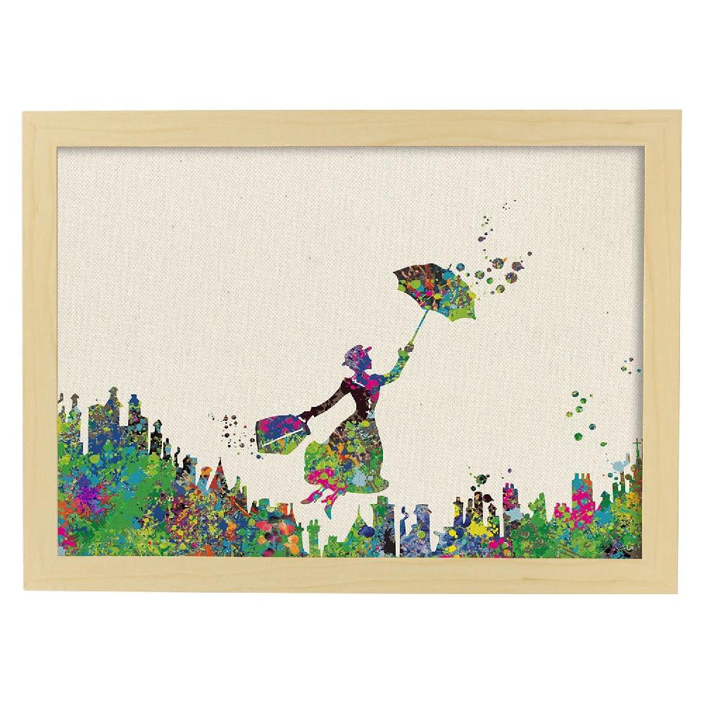Nacnic Lámina Acuarela De Mary Poppins Estilo Cine Antiguo