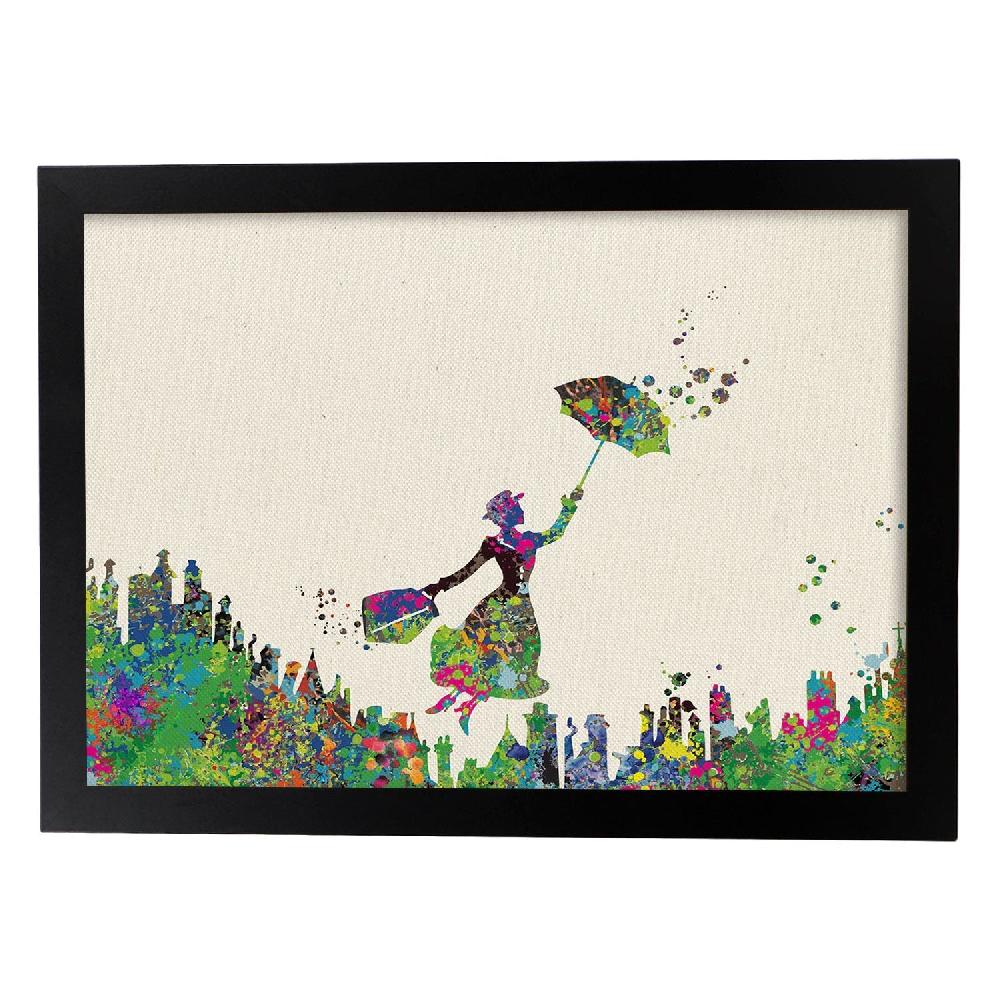 Nacnic Lámina Acuarela De Mary Poppins Estilo Cine Antiguo