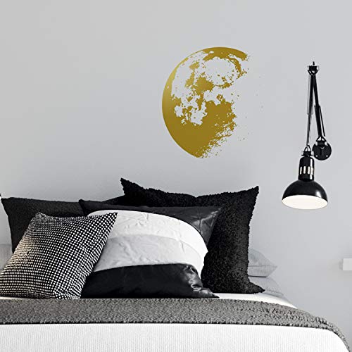 Nacnic Lámina Adhesiva Estilo Nórdico Con Luna Dorada Y Oficina
