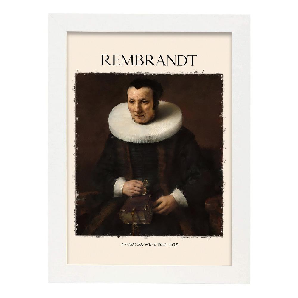 Nacnic Lámina Anciana Con Libro Inspirada En Rembrandt