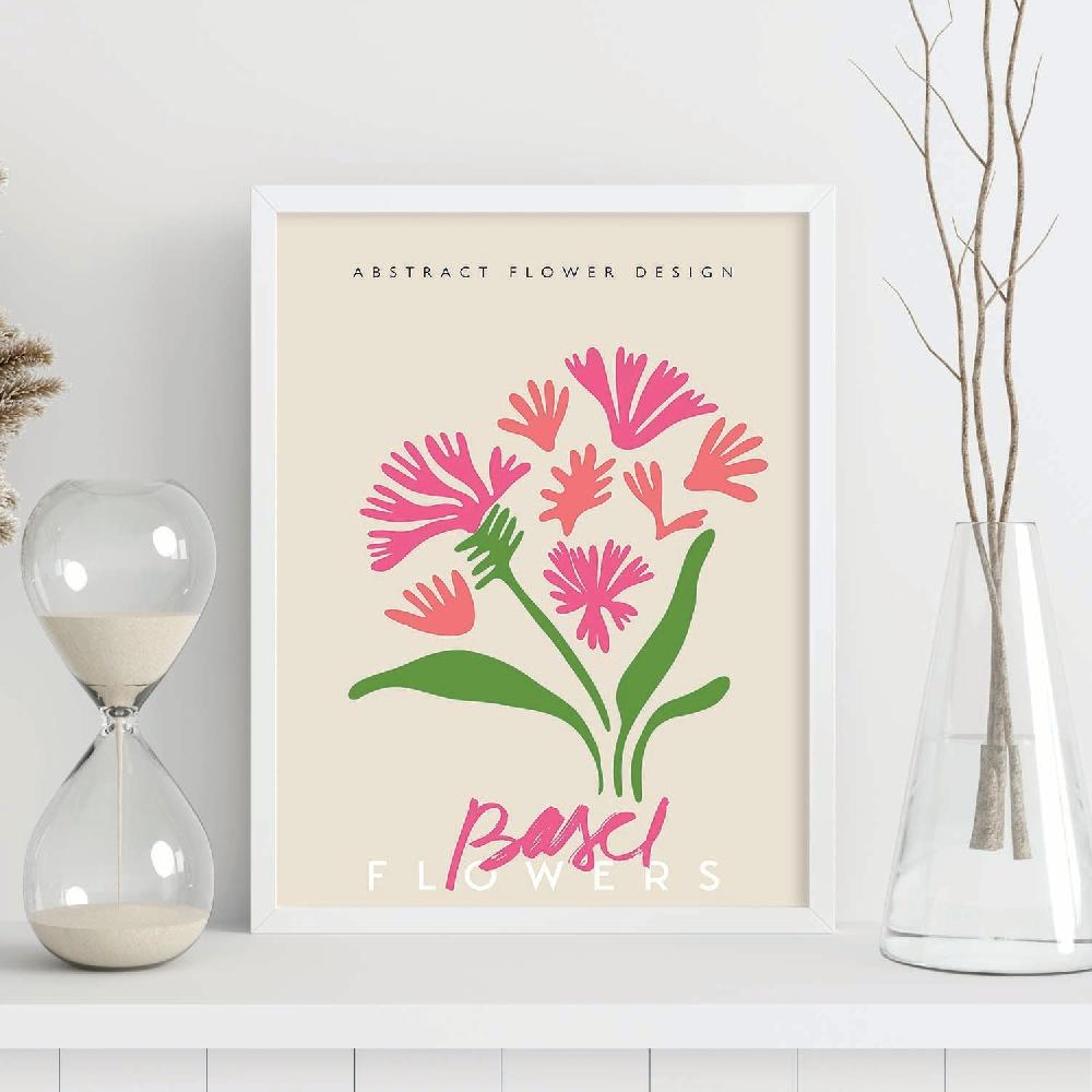 Nacnic Lamina Artística De Basilea Con Diseño Floral Abstracto