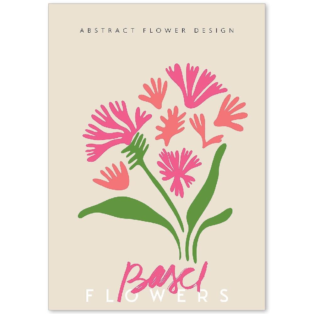nacnic Lamina artística de Basilea con diseño floral abstracto