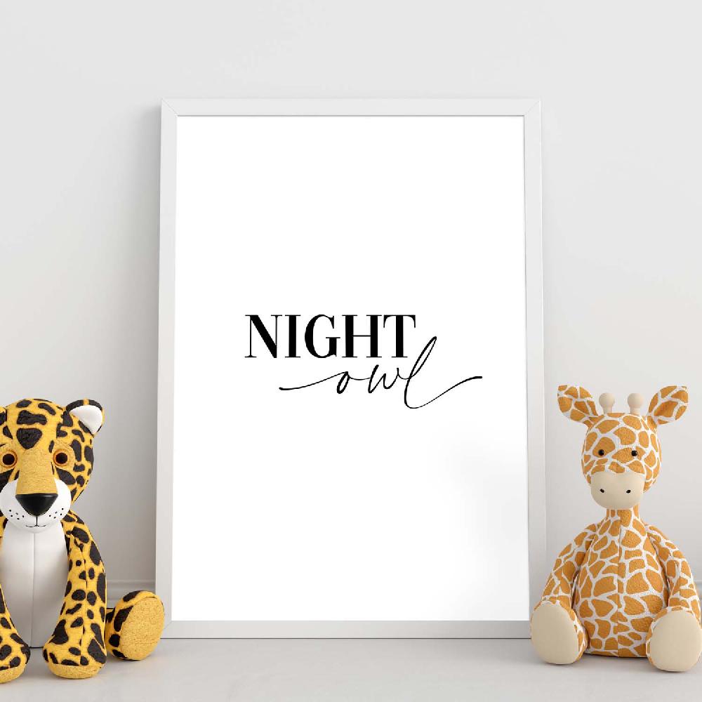 Nacnic Lamina Artística De Buho Nocturno Con Mensaje Inspiracional