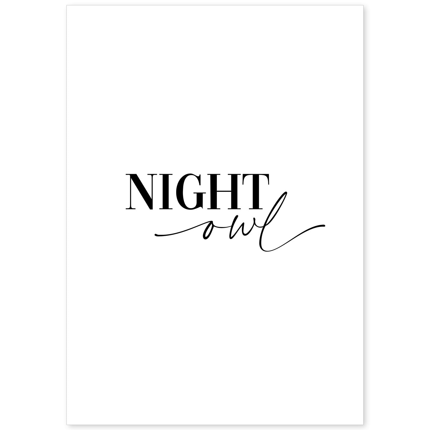 nacnic Lamina artística de buho nocturno con mensaje inspiracional