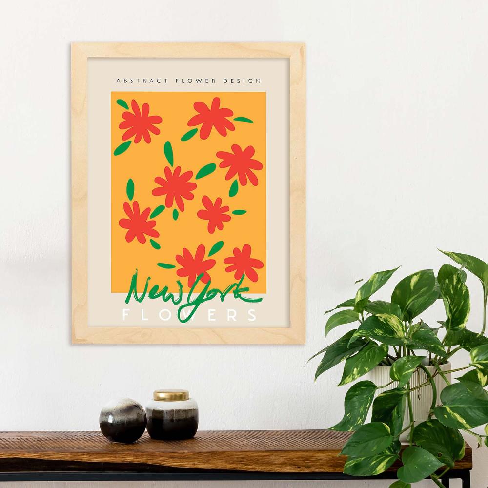 Nacnic Lamina Artística De Flor Abstracta De Nueva York