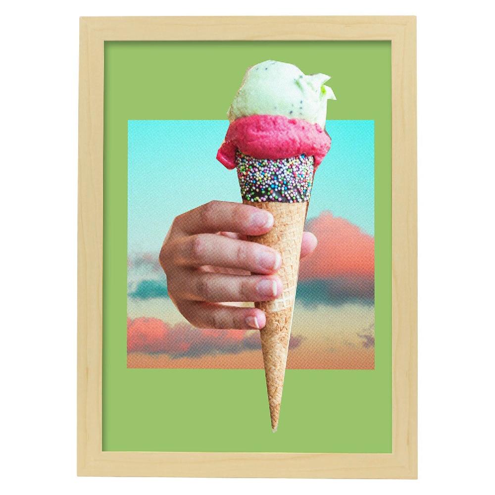 Nacnic Lámina Artística De Helado En Estilo Collage