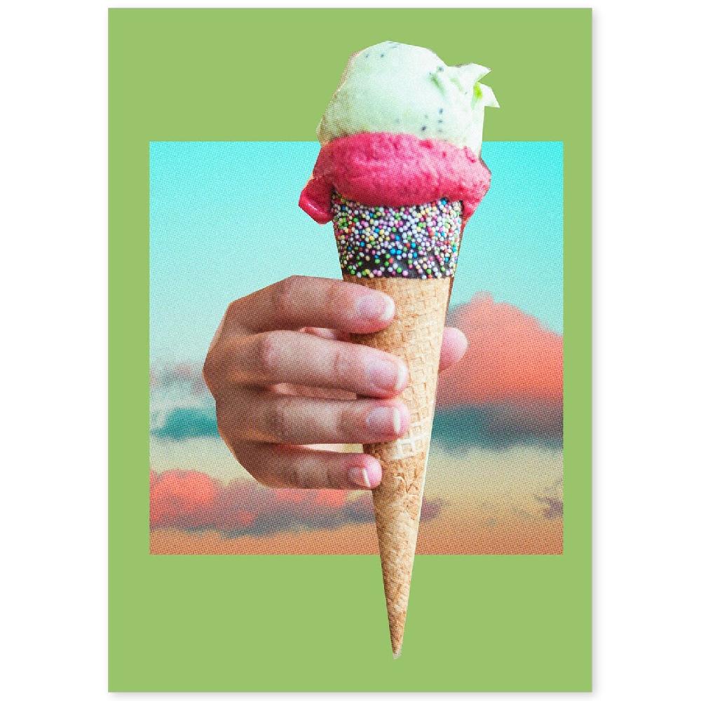 nacnic Lámina Artística de Helado en Estilo Collage