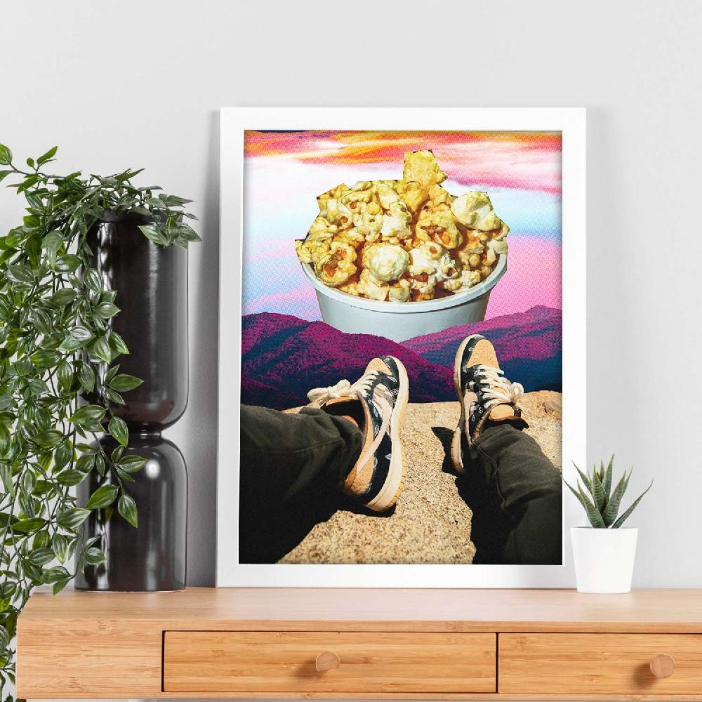 Nacnic Lamina Artística De Palomitas De Maíz Estilo Collage