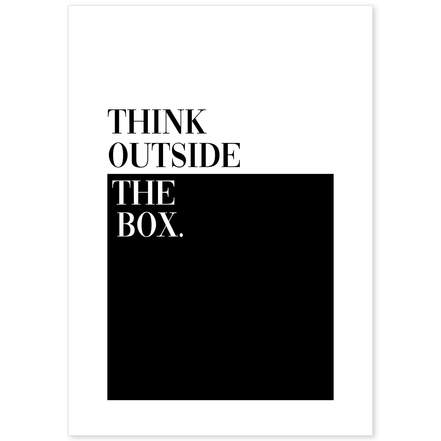 nacnic Lamina artística de Think Outside the Box estilo inspiracional