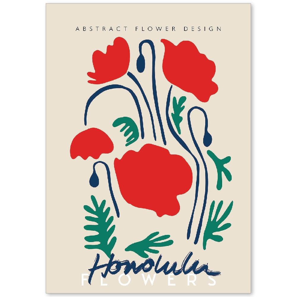 nacnic Lamina Artistica Diseño Floral Abstracto Honolulu