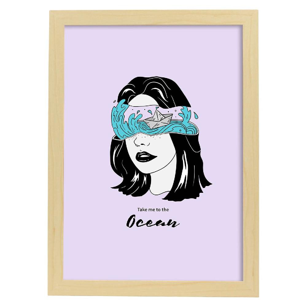Nacnic Lámina Artística Llevame Al Mar Con Ilustración De Mujer
