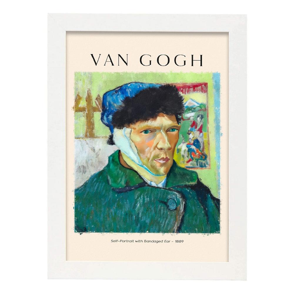 Nacnic Lámina Autorretrato Con Oído Vendado Estilo Van Gogh