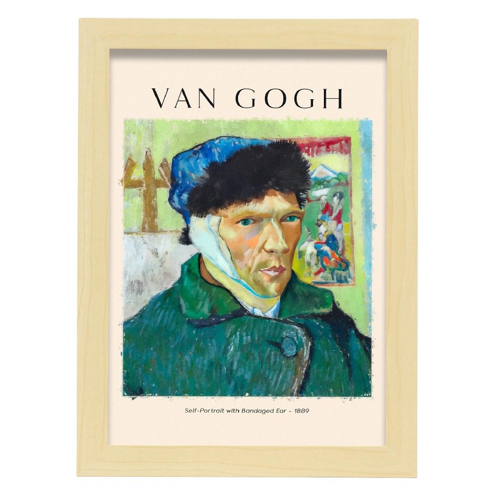 Nacnic Lámina Autorretrato Con Oído Vendado Estilo Van Gogh