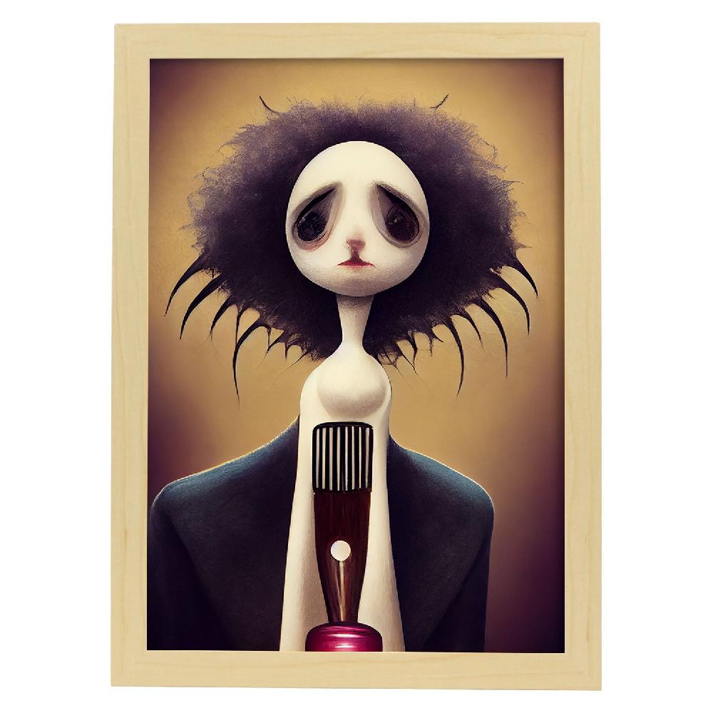 Nacnic Lámina Barbero Creativo Al Estilo De T. Burton De Nacnic
