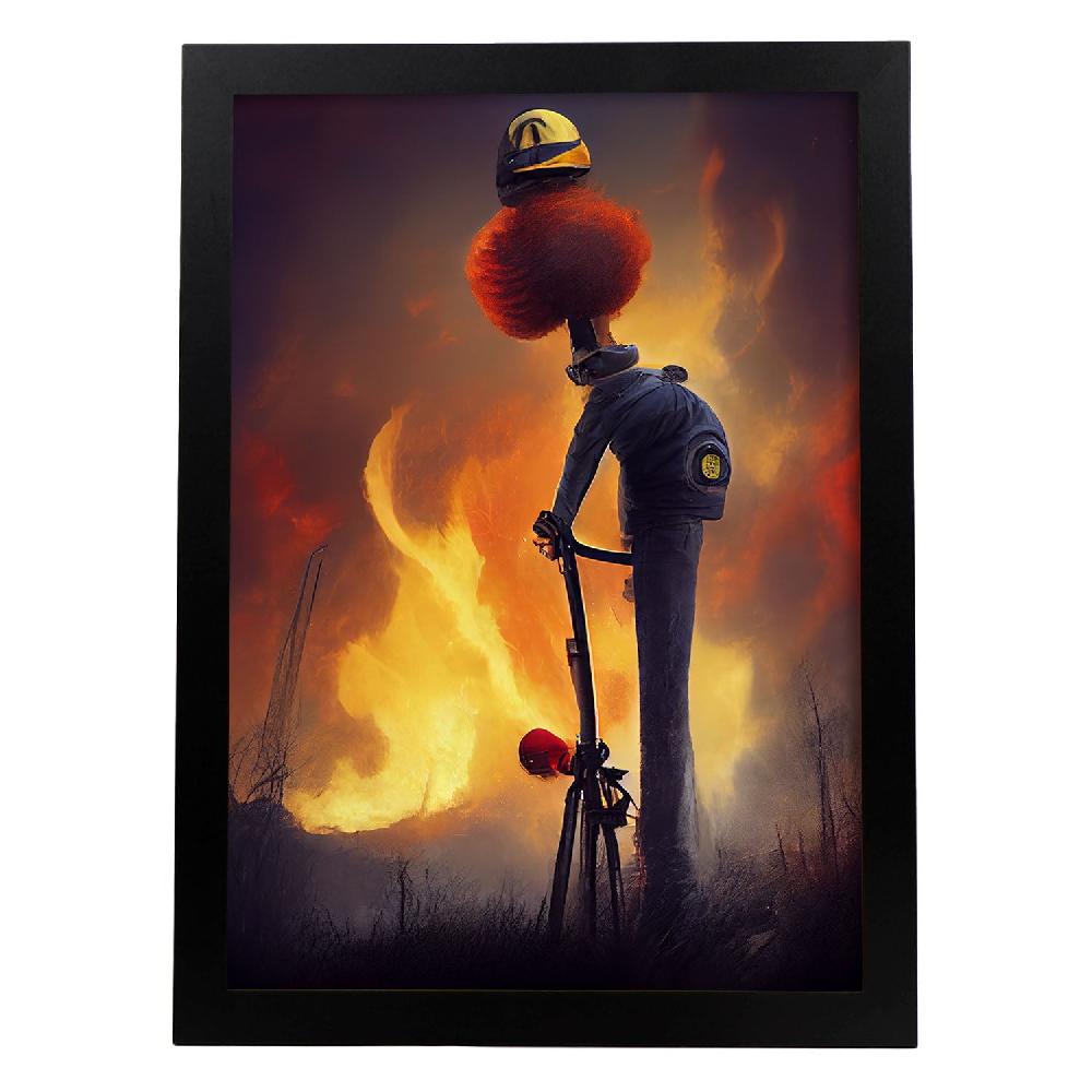 Nacnic Lámina Bombero Amable Al Estilo De T. Burton De Nacnic
