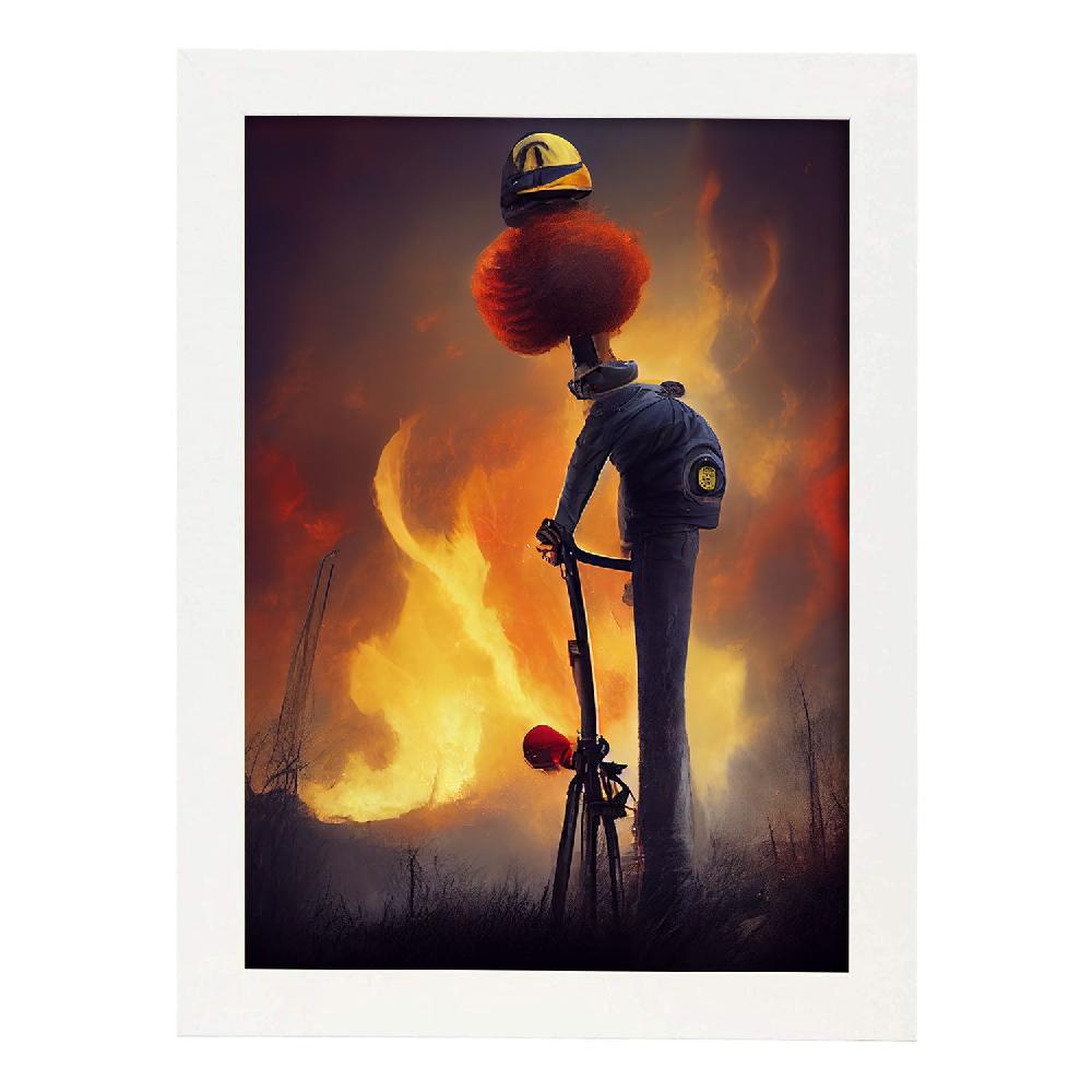 Nacnic Lámina Bombero Amable Al Estilo De T. Burton De Nacnic