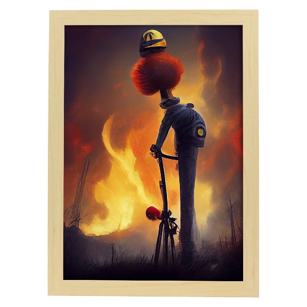Nacnic Lámina Bombero Amable Al Estilo De T. Burton De Nacnic