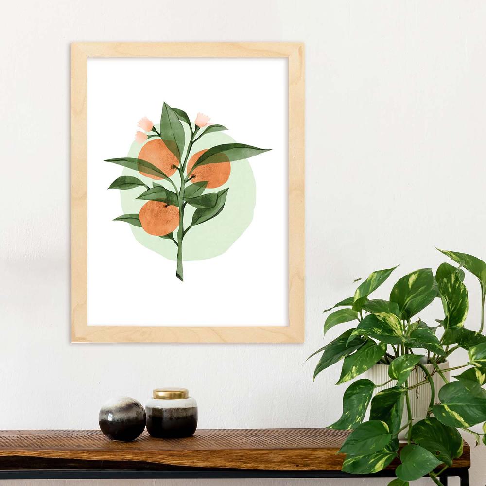 Nacnic Lámina Botánica De Acuarela 7 Con Ilustraciones De Plantas Y Flores