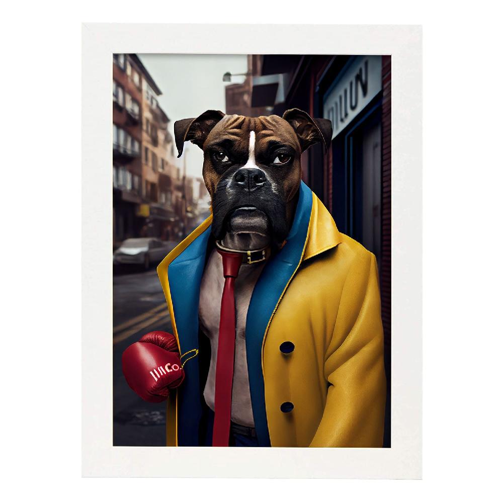 Nacnic Lámina Boxer Amistoso En Estilo Fotografía De Nacnic