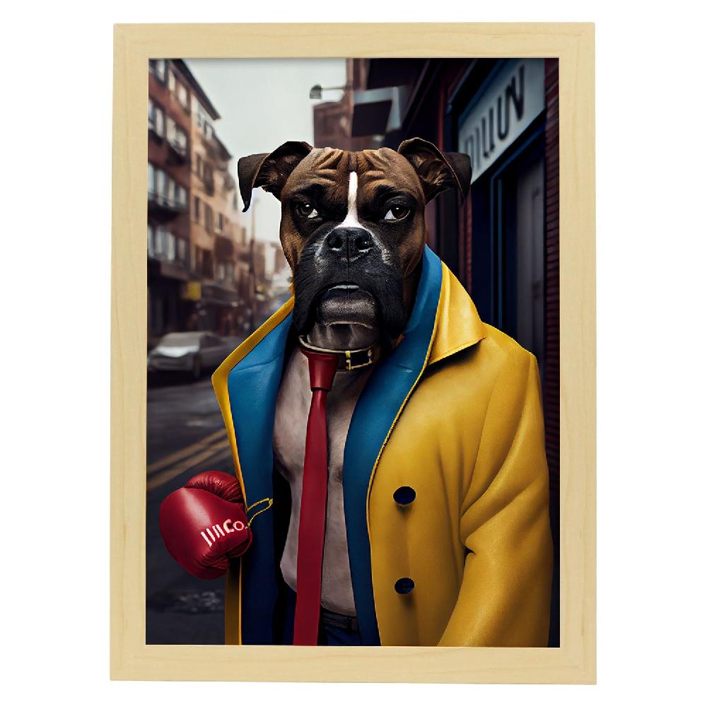 Nacnic Lámina Boxer Amistoso En Estilo Fotografía De Nacnic