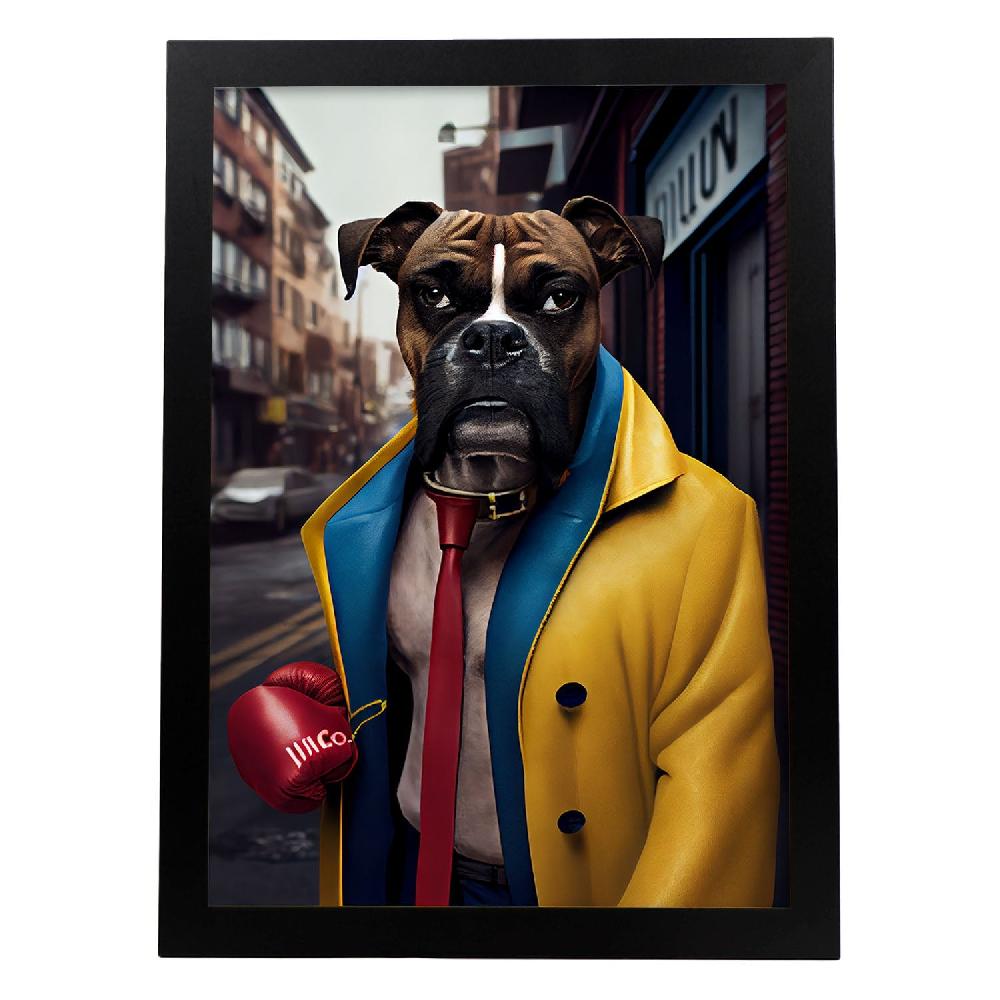 nacnic Lámina Boxer Amistoso en Estilo Fotografía de Nacnic