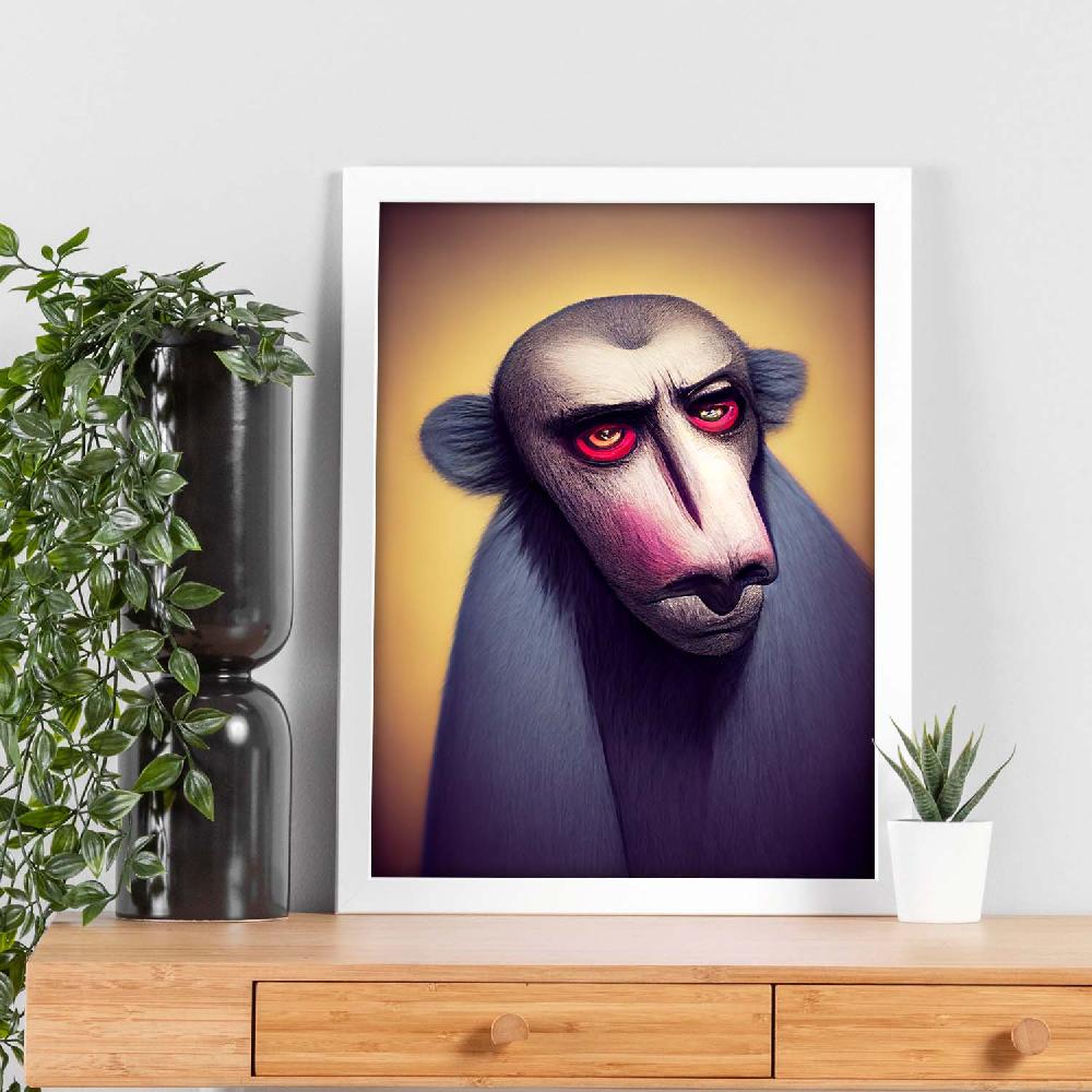 Nacnic Lámina Chimpancé Imaginativo Estilo T. Burton De Nacnic