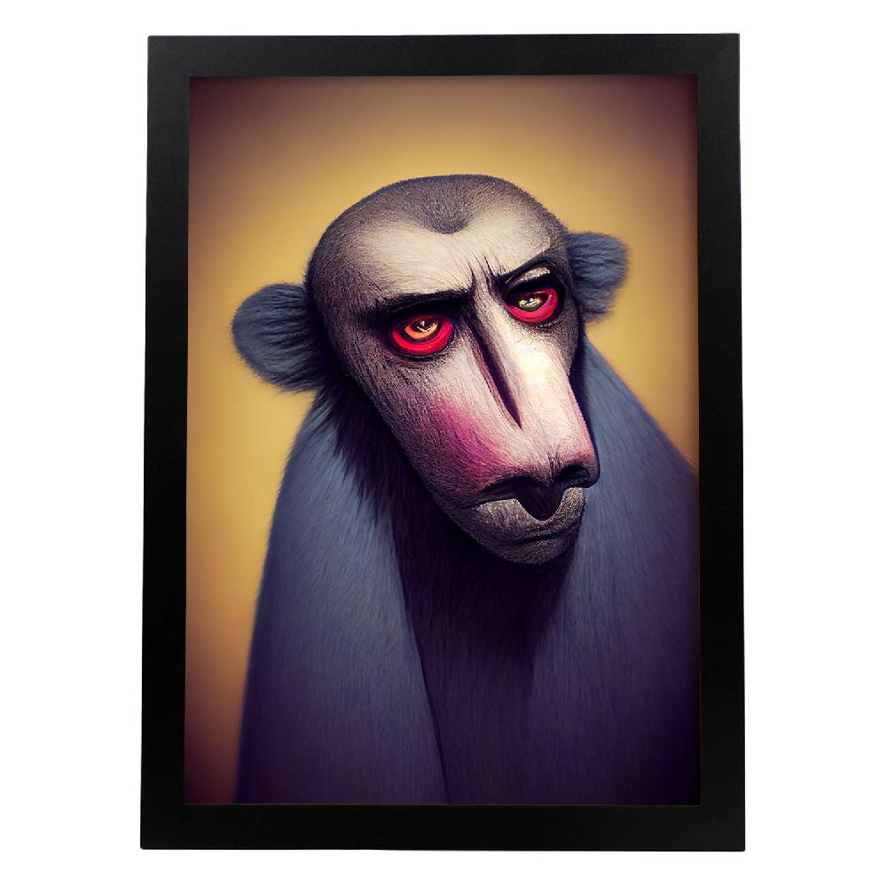 nacnic Lámina Chimpancé Imaginativo estilo T. Burton de Nacnic