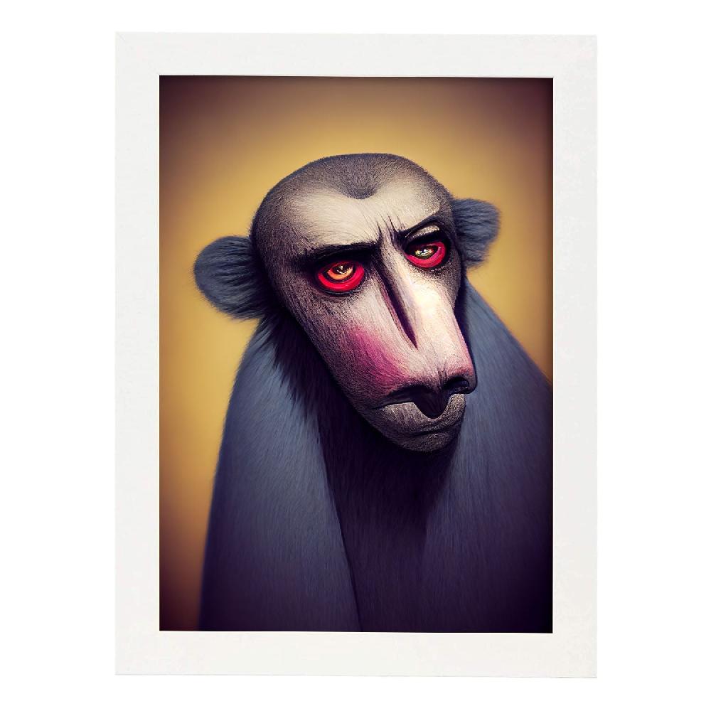 Nacnic Lámina Chimpancé Intelectual Estilo T. Burton De Nacnic