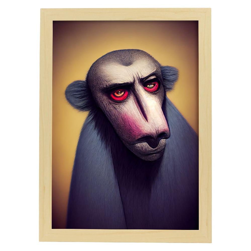 Nacnic Lámina Chimpancé Intelectual Estilo T. Burton De Nacnic